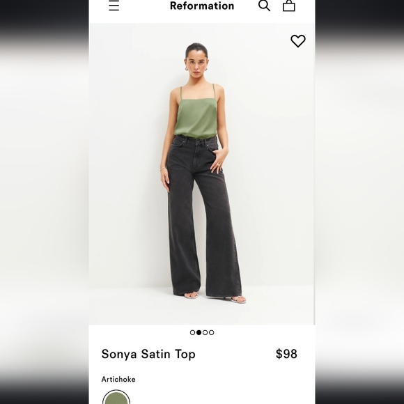 NWT Reformation Sonya Satin Top - Picture 2 of 5